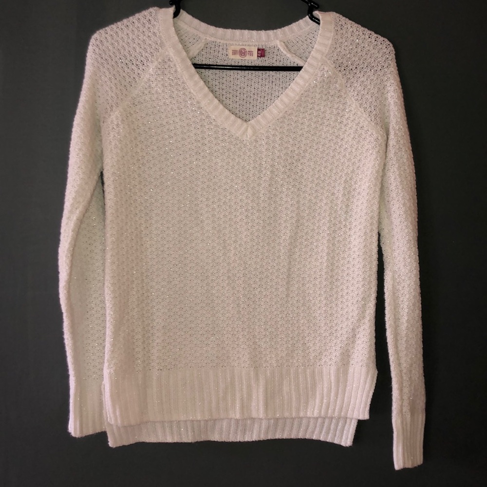 White Shimmer Sweater